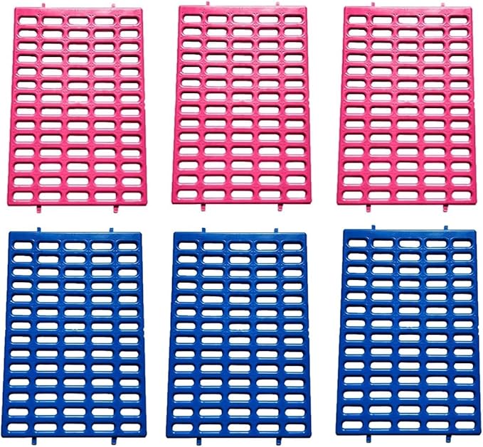 Saguaro Acres Rabbit and Small Animal Cage Resting Mat for Wire Floored Cages - Pack of 6 (Pink and Blue)