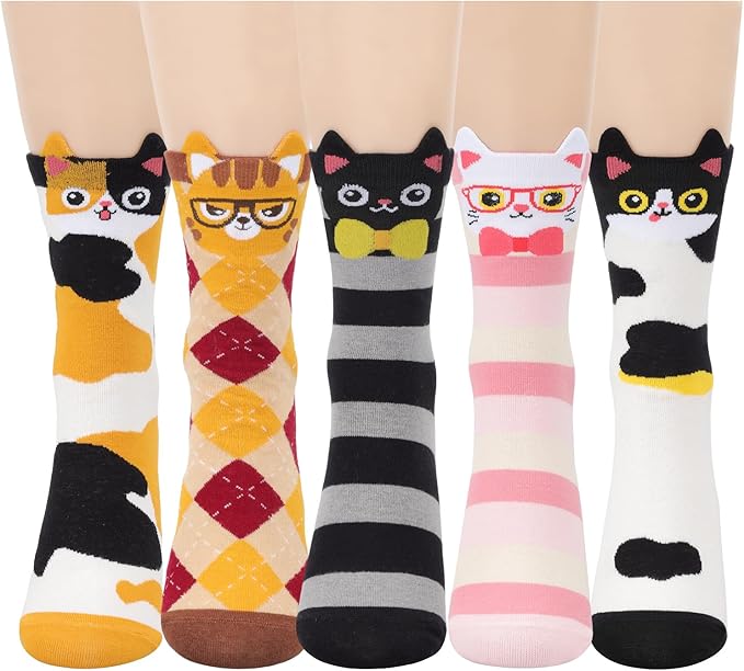 AGRIMONY Women's Cat Socks Cute Animal Socks Dog Valentines Easter Fun Gifts for Women