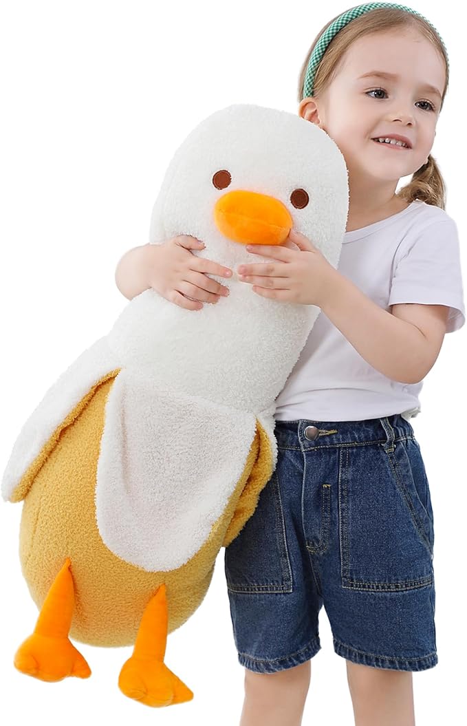 Banana Duck Plush, 27.6" Duck Stuffed Animal, Cute Soft Banana Plushie Hugging Pillow Doll Toy Gift for Girls Boys Girlfriend Adults Birthday Chrismas Thanksgiving Decor