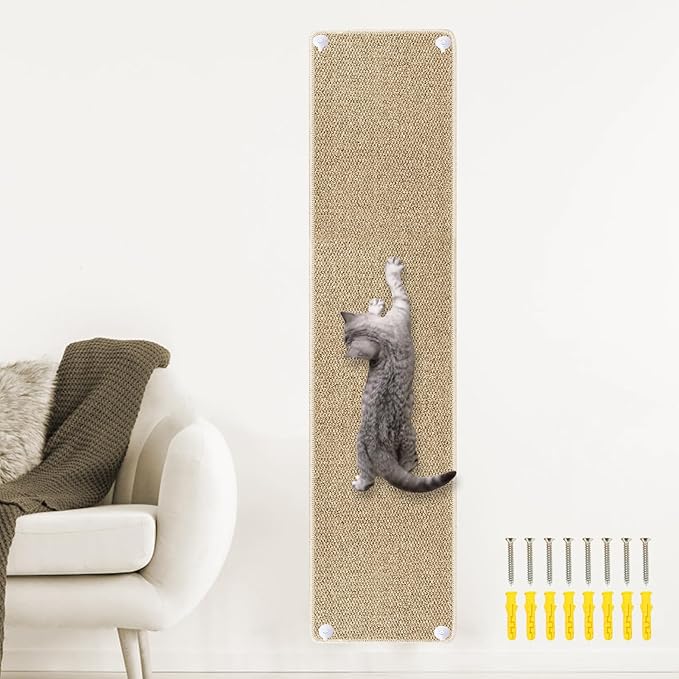 70.9"x 15.7" Thickened Extra Large Cat Wall Climbing Carpet, Cat Climbing Wall Scratcher, Cat Carpet, Couch Sofa Protector-Brown