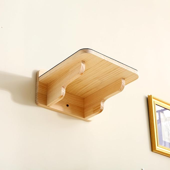 9.8" x 9.8" Solid Wood Wall Mounted Large Cat Steps, Cat Wall Furniture, Cat Wall Shelves, Stairs, Perch