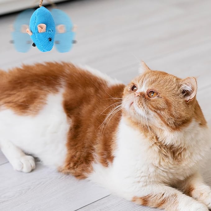 8 Pack Toy Mice for Cats Cat Mice Toys Interactive Toy Cats Mouse Plush Cat Toys Catnip Toy Biting Toys for Cats Mouse Shaped Toy for Indoor Cats Realistic Design 8 Color