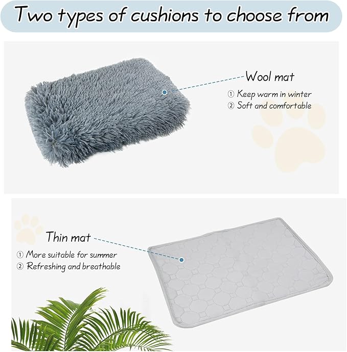 Cat Hammock Cat Wall Furniture with Cooling Mat and Plush Cushion and 3 Wall Steps, Wall Mounted Cat Shelves and Perches, Cat Climbing Shelf Cat Scratching Post for Sleeping, Playing, Gift for Cat