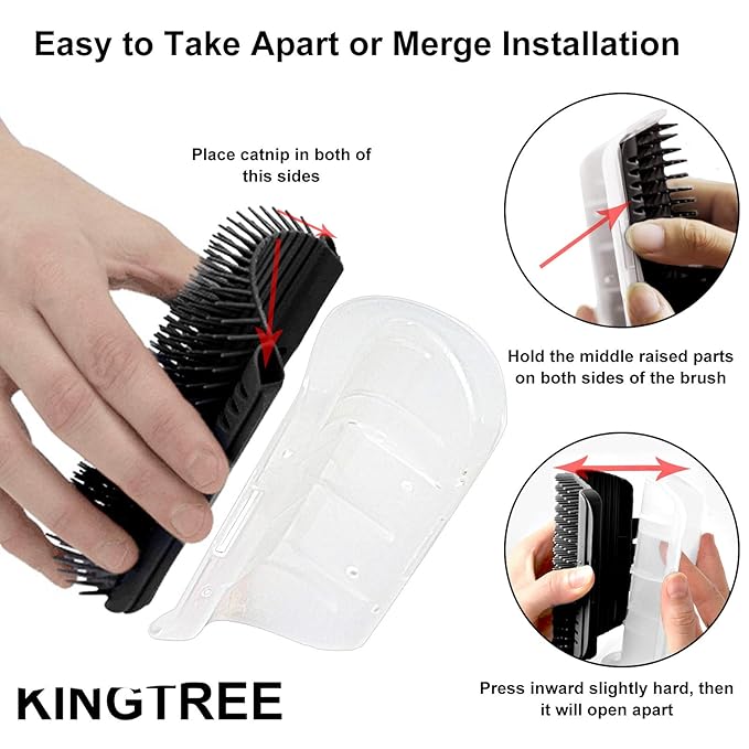 2 PACK Cat Self Groomer,Softer Cat Corner Scratcher For Wall With Catnip,Pet Grooming Massage Kitten Brush,Cat Face Scratcher For Kitten with Long &Short Fur (Black)