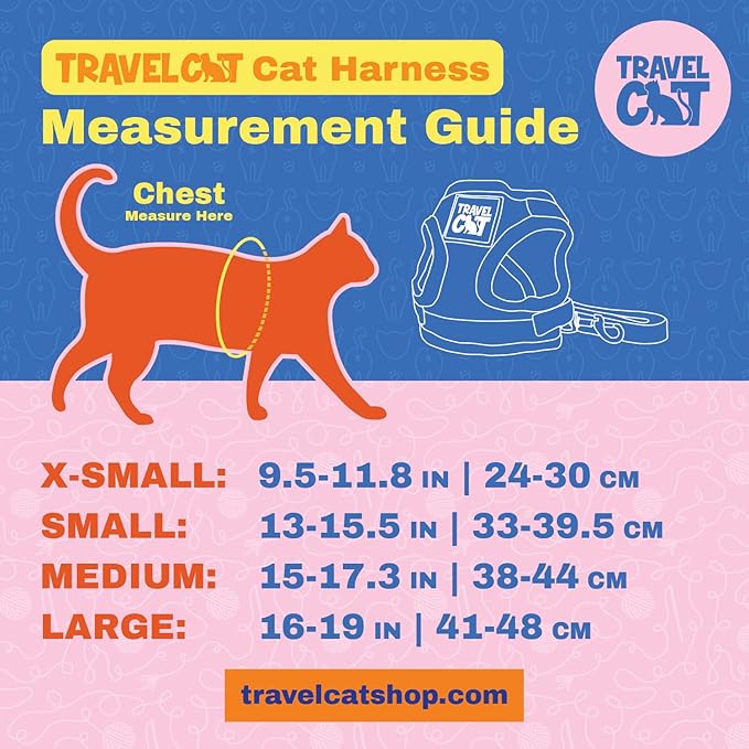 Travel Cat Harness and Leash Set - Adjustable Fit Mesh Cat Harness and Reflective Strap - Comfort Escape Proof Harness for Cats, Kitten for Outdoor Walking, Hiking (Extra Small, Cashcat)