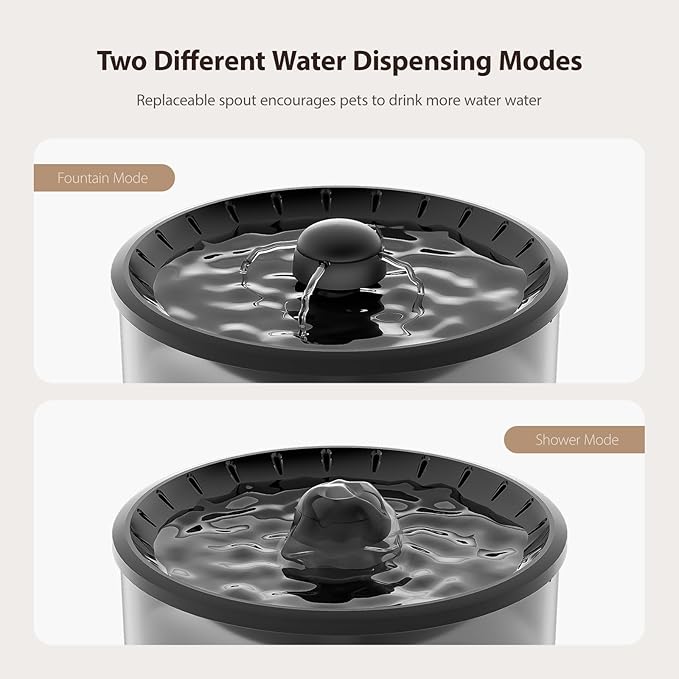 Automatic Cat Feeder and Water Fountain, Timed Pet Dry Food Dispenser, Programmable Portion Control, 1-6 Meals Per Day, Cat Fountains for Drinking with Filter, Small Pets (3L Combo)