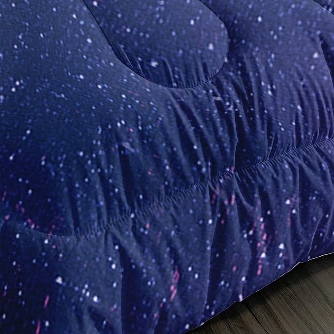 AILONEN Purple Space Unicorn Comforter Set, Superior Kids Bedding Set Queen for Teen Girls and Boys,Bed-in-a-Bag Printed Galaxy Bed Sets,Microfiber,(1 Comforter 2 Pillowcases 3 Piece)