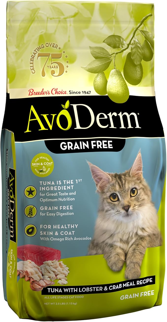 AvoDerm Grain Free Tuna with Lobster & Crab Meal Dry Cat Food, 2.5lb bag