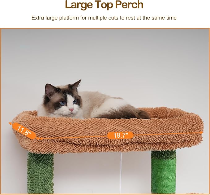 Heybly Tall Cat Tree,78 inch Multi-Level Cat Tower for Indoor Cats,2 Widened Plush Perches Cat Condo with Scratching Board and Big Caves HCT033CA