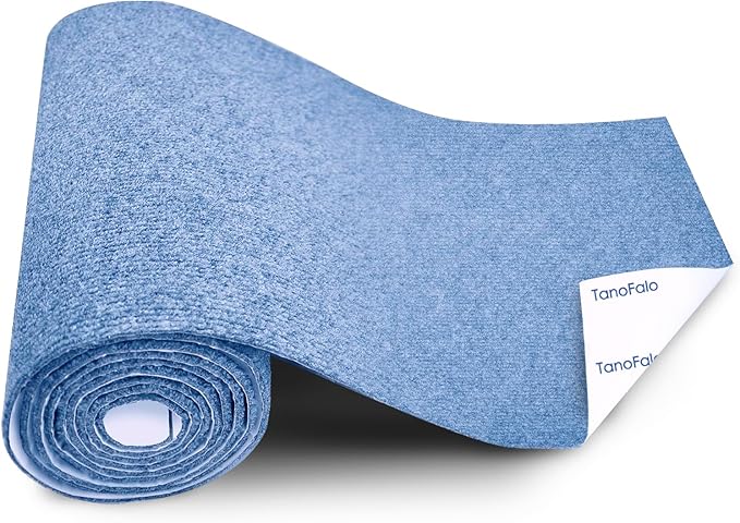 Cat Scratching Mat, 40"x16" Self-Adhesive Carpet Mat Trimmable Replacement for Cat Tree, Cat Wall Shelves, Cat Scratching Post, DIY Couch Furniture Protector (Light Blue)