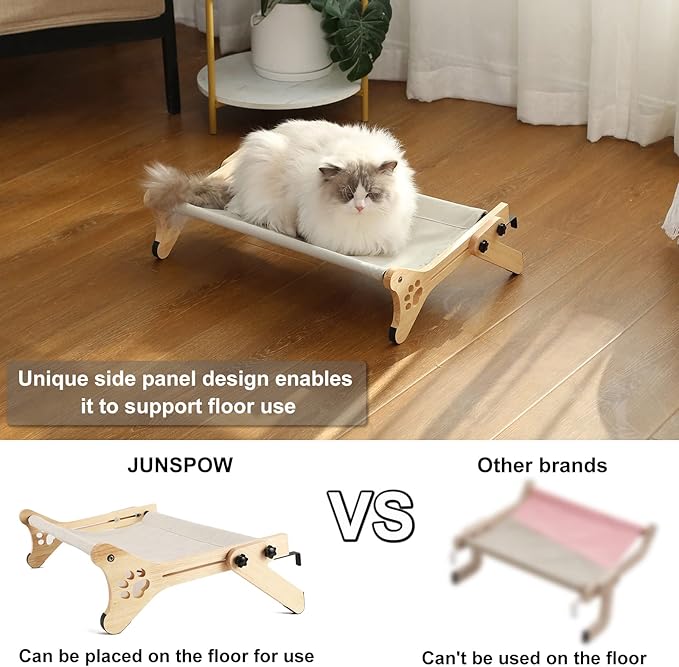 Cat Window Perch 【Window/Floor Double-use Cat Hammock】 Cat Hammock for Large Cats Free-Standing Cat Sleeping BedCat Shelves for Windowsill, Floor, Bedside, Cabinet Holds Up to 40 lbs