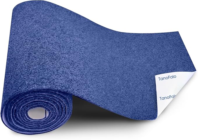 Cat Scratching Mat, 100"x16" Self-Adhesive Carpet Mat Trimmable Replacement for Cat Tree, Cat Wall Shelves, Cat Scratching Post, TanoFalo DIY Couch Furniture Protector (Dark Blue)