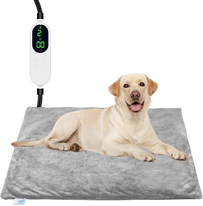 Pet Heating Pad for Cats Dogs, Electric Cat Heating Pad Indoor with Timer, 9 Level Temperature Dog Heating Pad Waterproof Heated Dog Pad Mat for Puppy Dog Cat (28.0x18.0 inch)