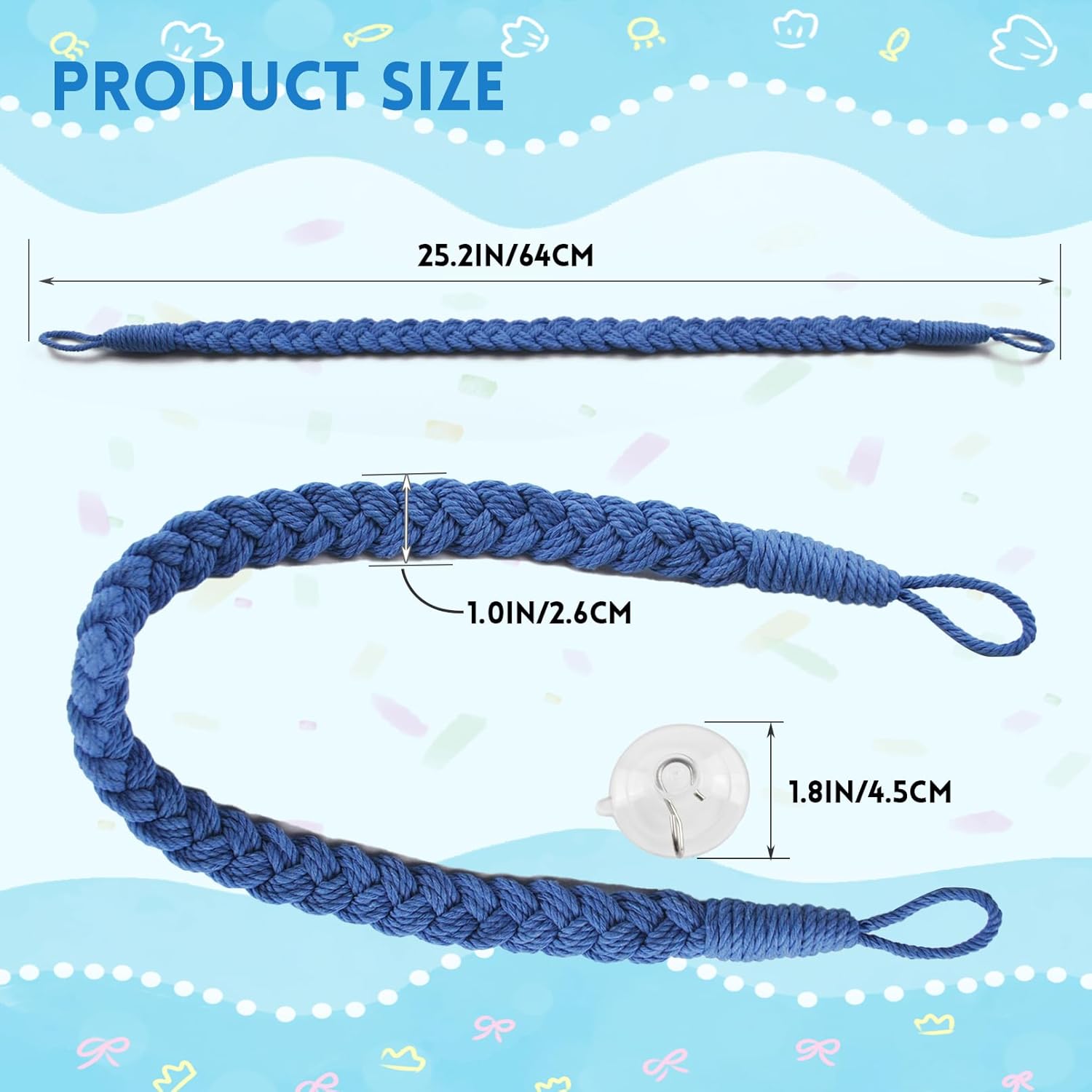 2PCS Hermit Crab Climbing Toys,Hermit Crab Rope Ladder Decor Reptile Hanging Vines Toys Hermit Crab Supplies Reptiles Habitat Tank Terrarium Accessories for Lizard Leopard Gecko Tree Frog(Blue)