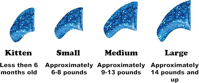 40 Pack Soft Nail Caps for Cat Claws Blue Glitter Large