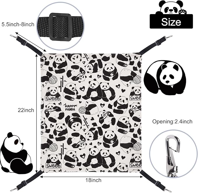 Cat Hammock Bed for Cage - 22x18 inch Adjustable Hanging Cat Bed Reversible Cat hammocks for Indoor Cats, Soft Cat Perch, Sleeping and Resting Sleepy Pad for Kitten Ferret Puppy or Small Pet