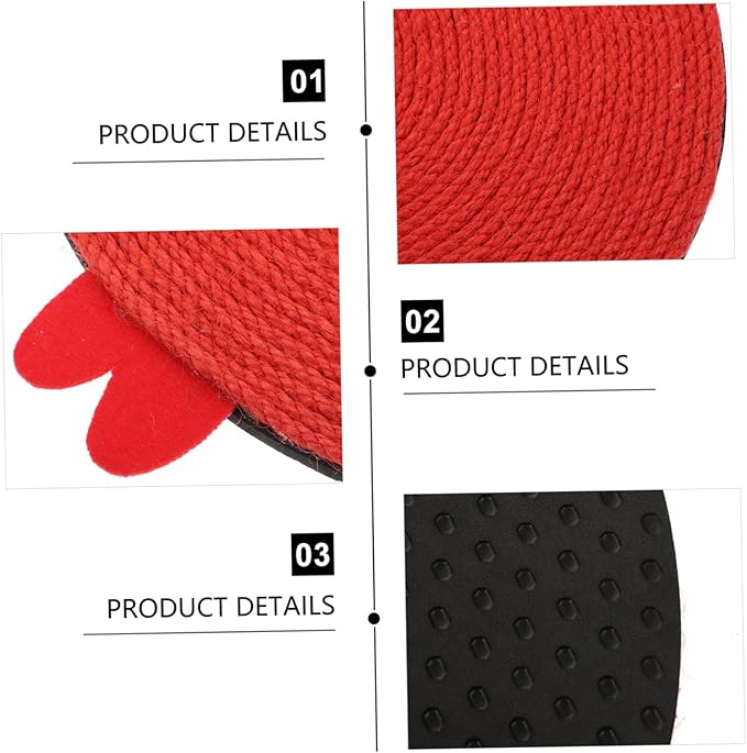 SUPVOX Cat Scratching Post Cat Lounge Pet Pad Kitten Sisal Scratcher Small Cat Toys Sisal Cat Scratcher Cat Grinding Claws Mat Grinding Claws Pad Floor Rugs Red Box Mat Sisal Rope The Cat