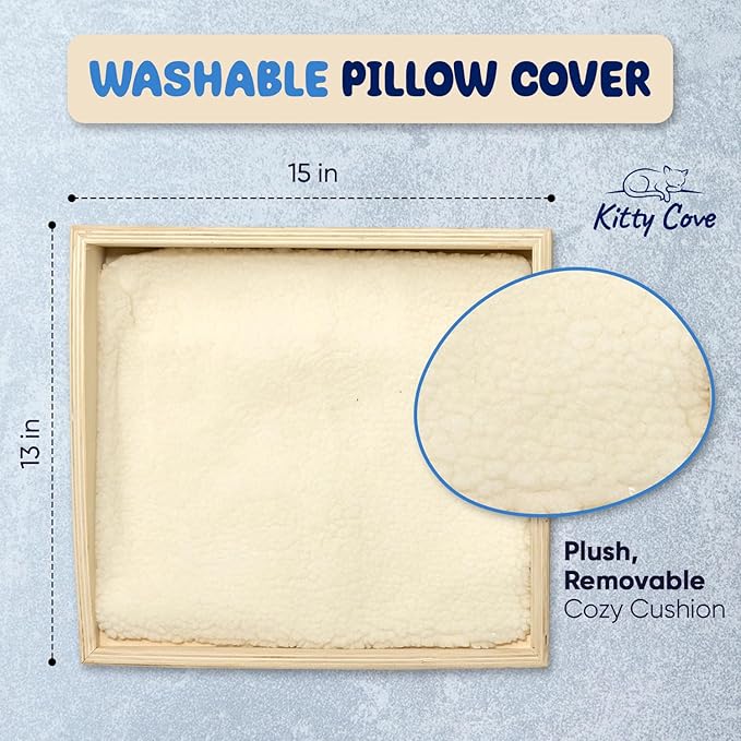 Cat Wall Shelves - Cat Shelf with Cozy Cushion, Sturdy Floating Shelf with Easy Install & Hardware | Perfect Cat Hammock for Wall - Comfy Cat Wall Furniture