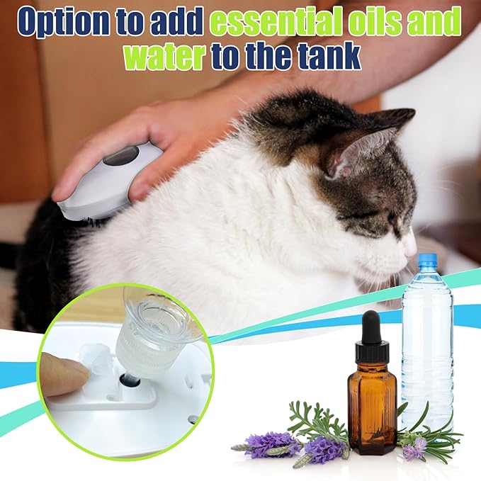 3-in-1 Rechargeable Steamy Cat Grooming Tool - Defur Comb, Spray Massage, Self-Cleaning Hair Brush with USB Port