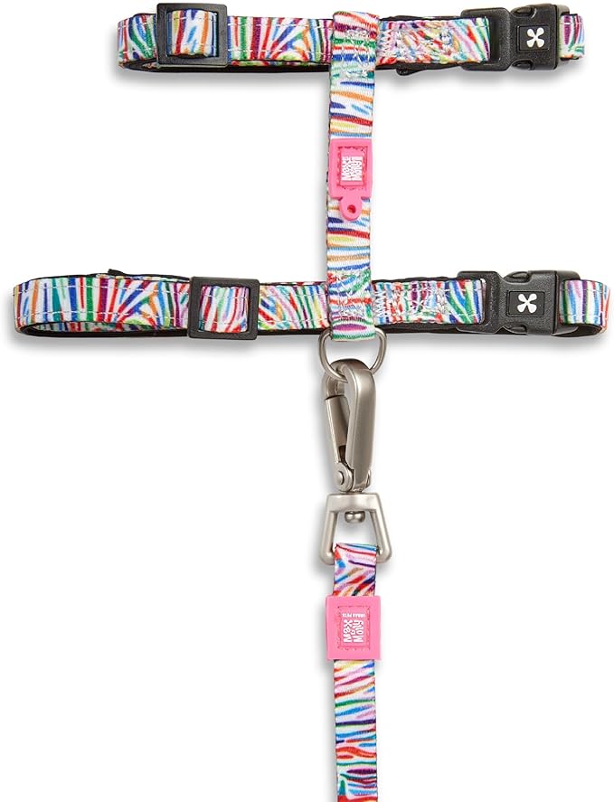 Max and Molly Adjustable Cat Harness and Leash Set - Escape-Proof Cat Harness with Leash for Outdoor Walking and Exploring - (Magic Zebra)