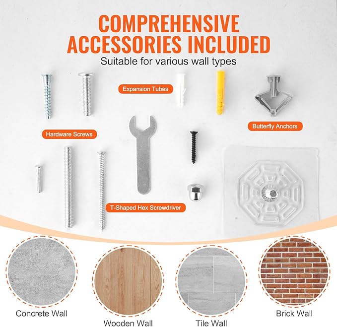 VEVOR Wall Mounted Cat Shelves, Cat Wall Shelves and Perches with Jumping Posts & Hammocks, Cat Furniture Set up to 40 lbs, Removable & Washable Coral Fleece for Sleeping, Playing, Climbing, Set of 4