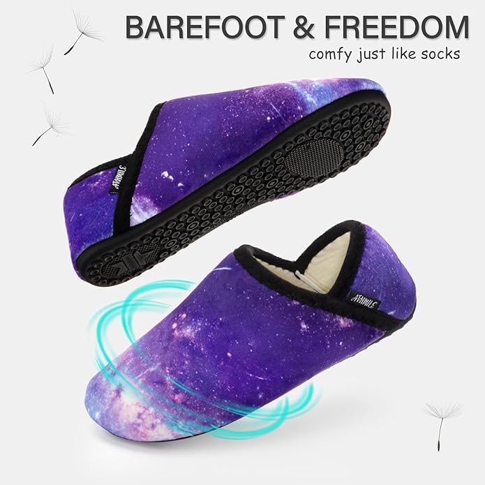 ATHMILE House Slippers for Women Men Indoor Barefoot Slippers Socks Furry Slip on House Shoes Cozy Comfy Slippers for Home Bedroom Travel Yoga