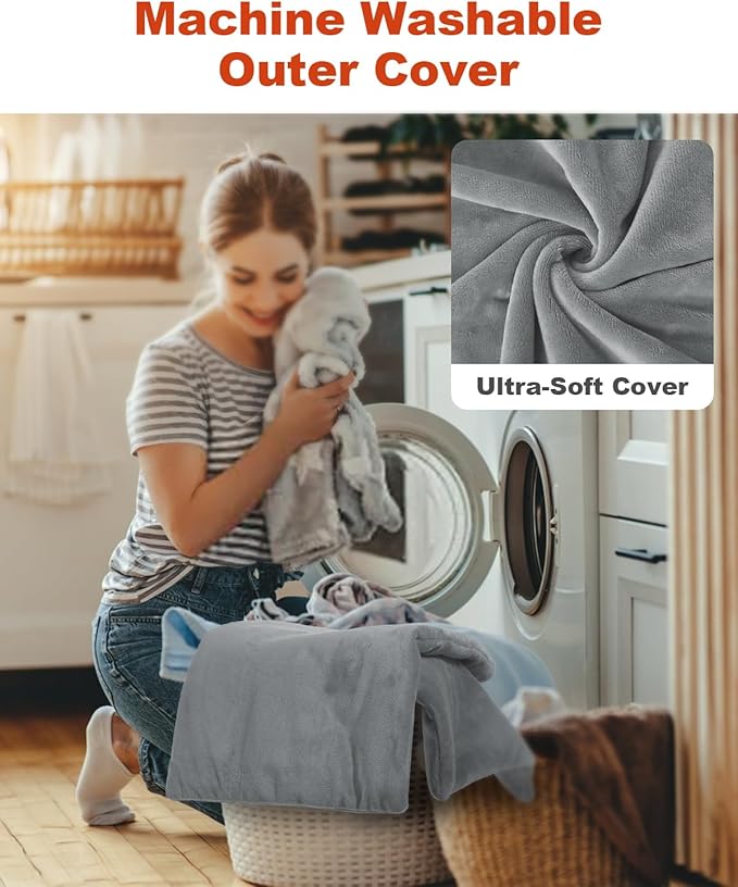 Pet Heating Pad,Extremely Waterproof Heated Cat Dog Bed Outdoor & Indoor,Multi-Size Heated Dog Cat Blanket Mat,Pet Heater Warmer for Cat Dog House Whelping Box(Grey,L-28 Lx16 W)