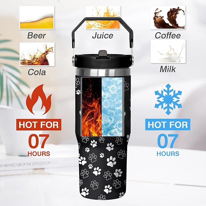 30 Oz Black Cat Tumbler with Handle and Straw, Insulated Cat Mugs for Cat Lovers, Double Wall Stainless Steel Black Cat Mug, Cat Mom Mug or Cat Dad Mug and Cat Cups Gifts for Cat Lovers for Women