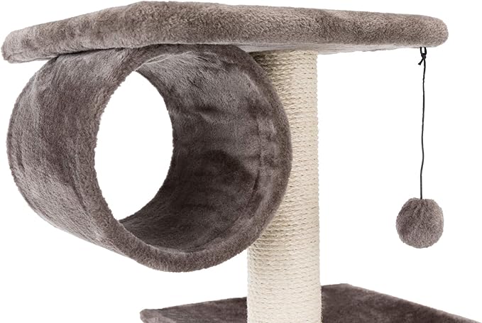 TRIXIE San Fernando Cat Tree with Scratching Posts, Condo, Dangling Cat Toy, 41.7-in Tall, Dark Gray