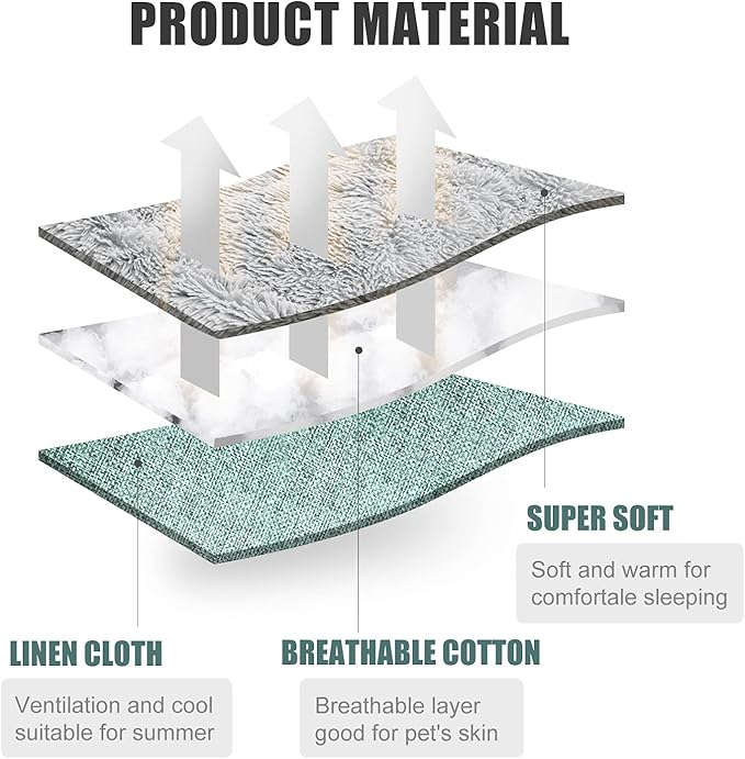 Cat Bed Small Dog Bed, Self Warming Cat Beds Self Heating Cat Dog Mat, Extra Warm Thermal Pet Pad for Indoor Outdoor Pets, Calming Dog Crate Bed Pet Cushion, 23.6x19.7inch