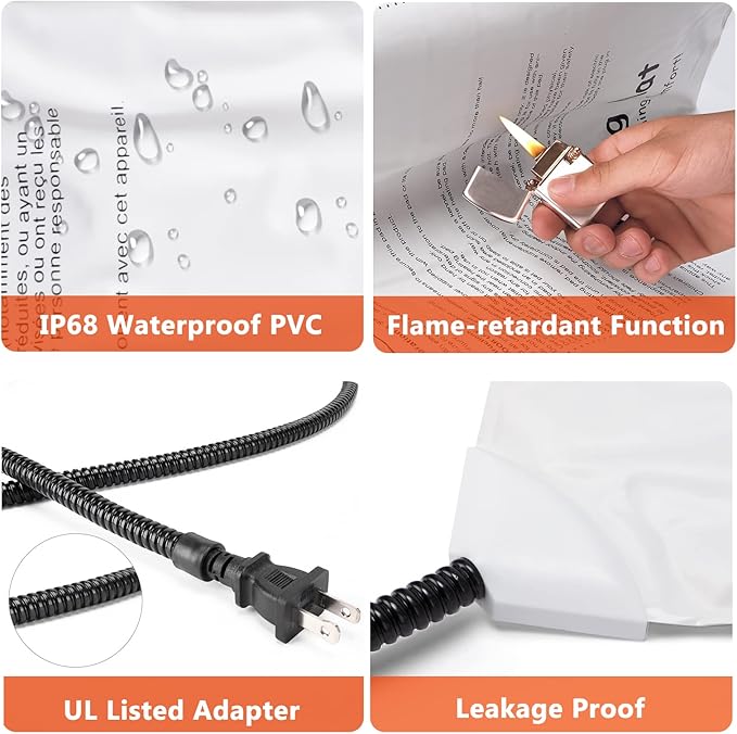 GASUR Heated Dog Bed, Waterproof Electric Dog Cat Heating Pad with Timer, Temperature Adjustable Heatded cat Bed for Winter,Auto Power-Off,Anti-bite Heating Pad for Dogs Cats-35''x24'', Large