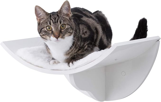 TRIXIE Lorena Wall Mount Perch, Cat Shelf, Cat Bed, Cat Lounger, Cat Furniture - White