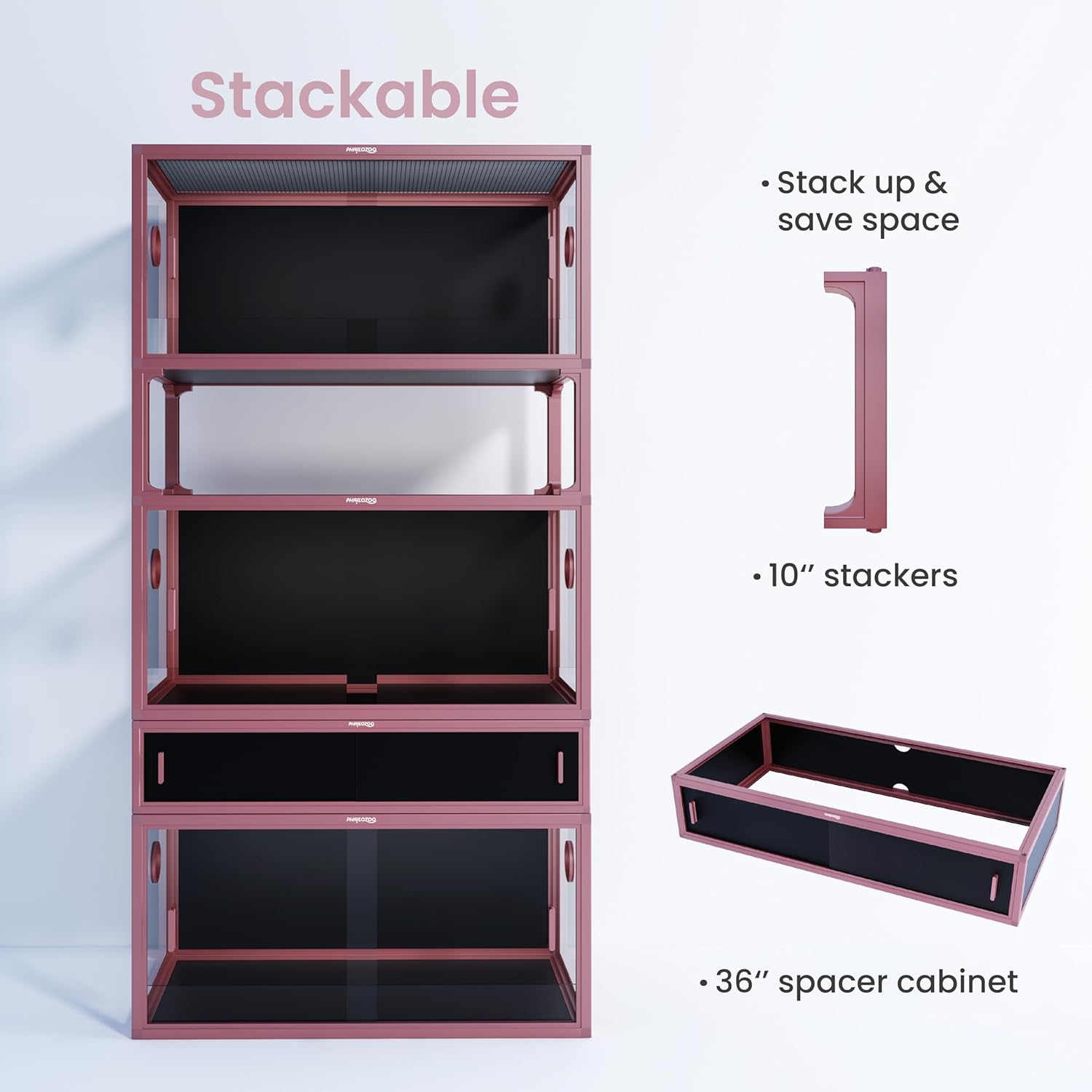 50 Gallon Bearded Dragon Tank, Reptile Enclosure for Easy Maintenance, Front Opening Reptile Tank with Top Screen Ventilation & Glass Sliding Door 36''x18''x18''