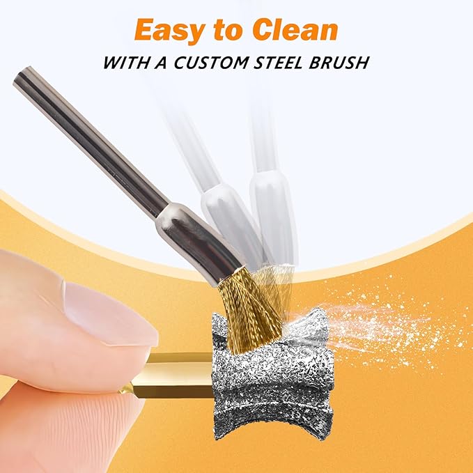 Anti-Clogging Dog Nail Grinder Replacement Head, Faster Cooling Pet Nail Grinding Bit with Steel Brush Compatible with Casfuy & Many Brands for Small Medium Large & Anxious Dogs - Don't Cover It
