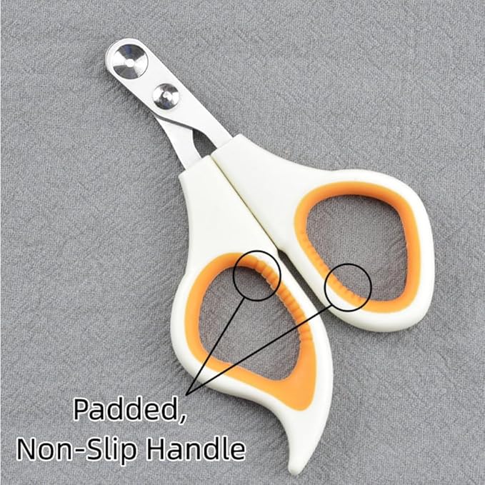 1PCS Pet Nail Clipper Orange Cat Nail Clipper with Round Cut Hole Claw Clipper Trimmer Claw Trimmer Pet Nail Scissor with Nail File for Cats, Birds, Reptiles and Small Animals