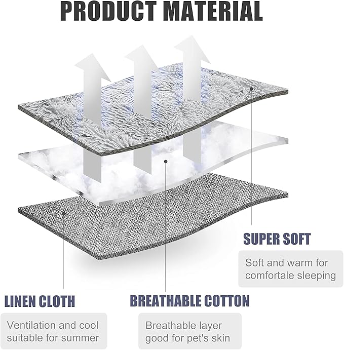 Cat Bed Small Dog Bed, Self Warming Cat Beds Self Heating Cat Dog Mat, Extra Warm Thermal Pet Pad for Indoor Outdoor Pets, Calming Dog Crate Bed Pet Cushion, 23.6x19.7inch