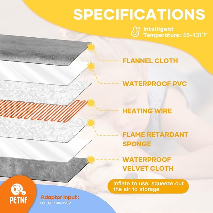 Outdoor Pet Heating Pads for Dogs, Safe Electric Cat Heating Pad with Timer, 6 Levels Adjustable Temperature Dog Cat Heated Bed Pad For Dog Cat House,Dog Heat Pad Outside with Removable Washable Cover