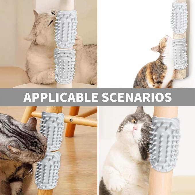 2Pcs Cat Self Grooming Brush, Pet Tickling Artifact for Cats Tickling Comb Pet Brush for Long Short Hair Cat Dog Tickling Tool, Reduce Shedding, Scratching and Itchiness, Silicone Cat Self Scratcher