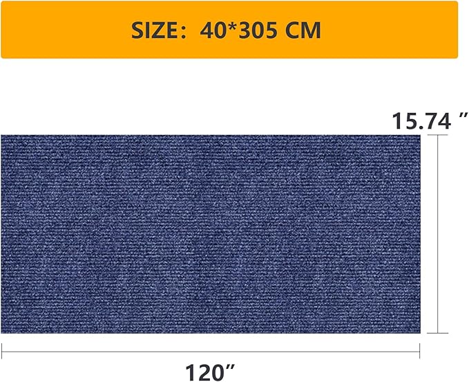 120"x15.8" cat Scratch Furniture Protector Keep Couch Sofa Protection Anti Claws Corner Wall Scratcher Post sisal Scratching mat Carpet pad Cover Fabric Tree Guards remnants (Navy Blue)