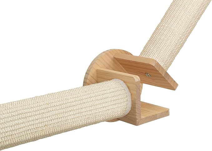 TRIXIE Wall Set 2, Indoor Wall Mounted Cat Scratching Posts for Elevated Fun, Lounger, Scratcher, Perch, Natural