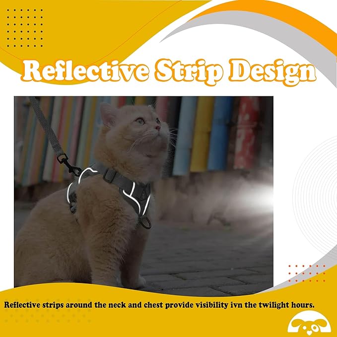 PetnBeyond Kitten Harness and Leash Set - Secure, Comfortable Control with Breathable Mesh Jacket - Adjustable Vest for Safe Walks with Reflective Strips - Kitty Escape Proof Kit (Medium, Red)