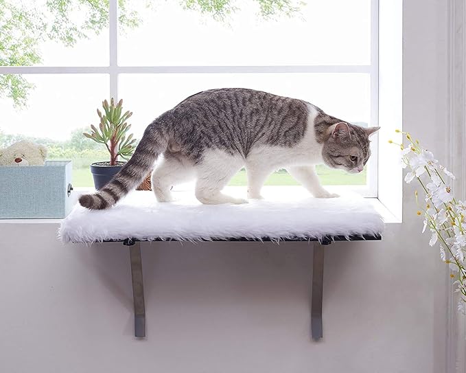sweetgo Cat Window Perch-Mounted Shelf Bed for cat-Funny Sleep DIY Kitty Sill Window Perch- Washable Foam Cat Seat