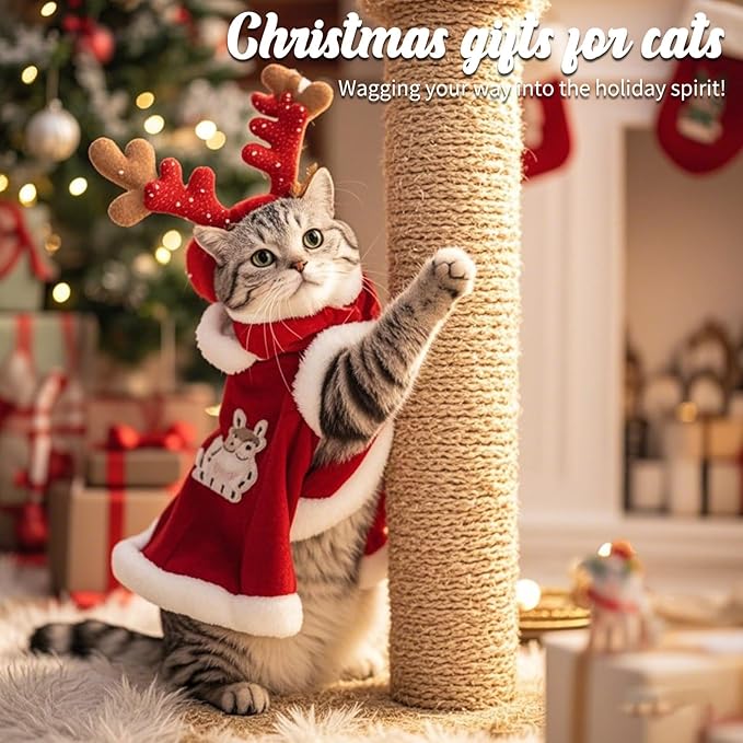 Barelove 4 Pack Cat Scratching Post Tower Replacement, 15.7“ + 7.9" Natural Sisal Rope Scratcher Posts for Indoor Kittens Tree, Hemp Rope Scratch Pole Part Cats Furniture Accessories with M8 Screws