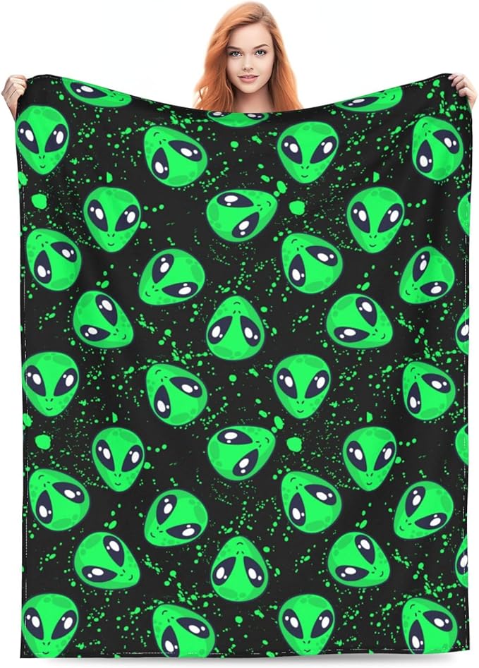 Alien Throw Blanket Soft Cozy Plush Warm Fleece Blanket for Sofa Couch Bed 60"X50"