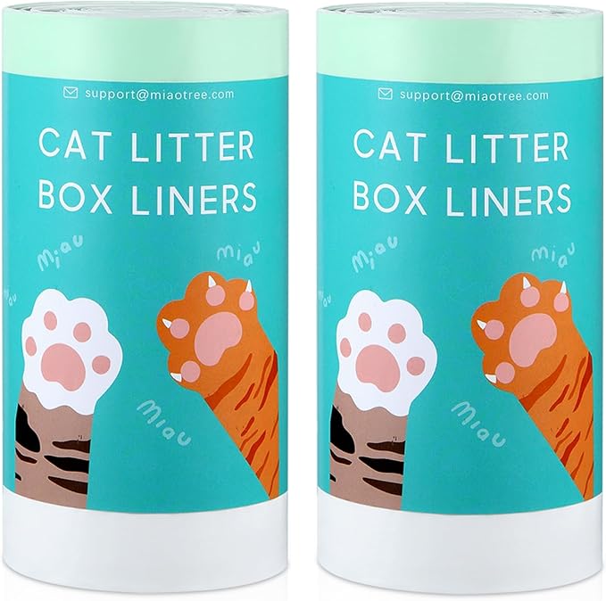 20 Count Jumbo Cat litter Box Liners, 46" x 19" Extra Large Heavy Duty Litter Pan Liner Bags with Drawstring for Pet Cat Litter Tray (Unscented)