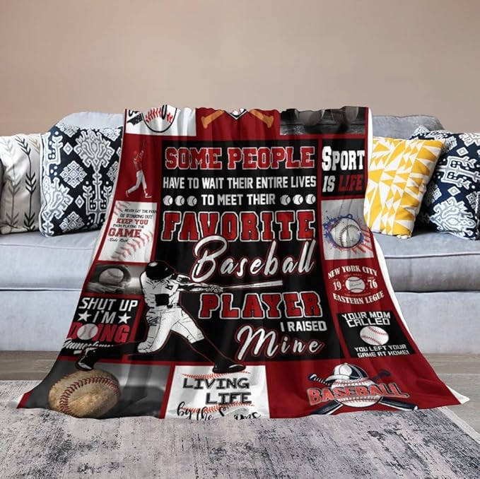 Baseball Gifts for Girls & Boys - Soft, Warm Fleece Plush Blankets for Bed & Sofa - 50"x60"