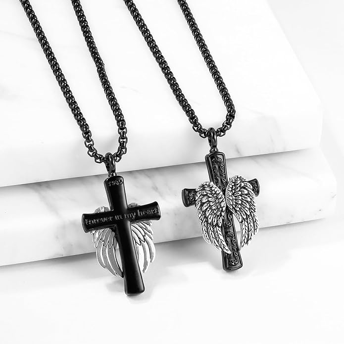 Aniu Cremation Jewelry for Ashes S925 Sterling Silver Urn Necklace Memorial Necklace for Human Ashes of Loved Ones Keepsake Pendant for Men Women