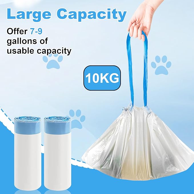 120pcs PURA X/MAX Self-Cleaning Litter Box Liner Bags,Waste Bags for PuraX PuraMax,Drawstring Heavy Duty Cat Litter Waste Receptacles Bags
