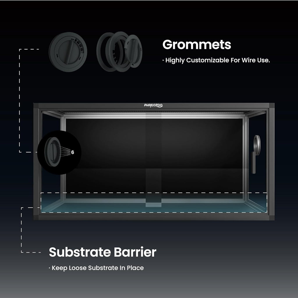 50 Gallon Bearded Dragon Tank, Reptile Enclosure for Easy Maintenance, Front Opening Reptile Tank with Top Screen Ventilation & Glass Sliding Door 36''x18''x18''