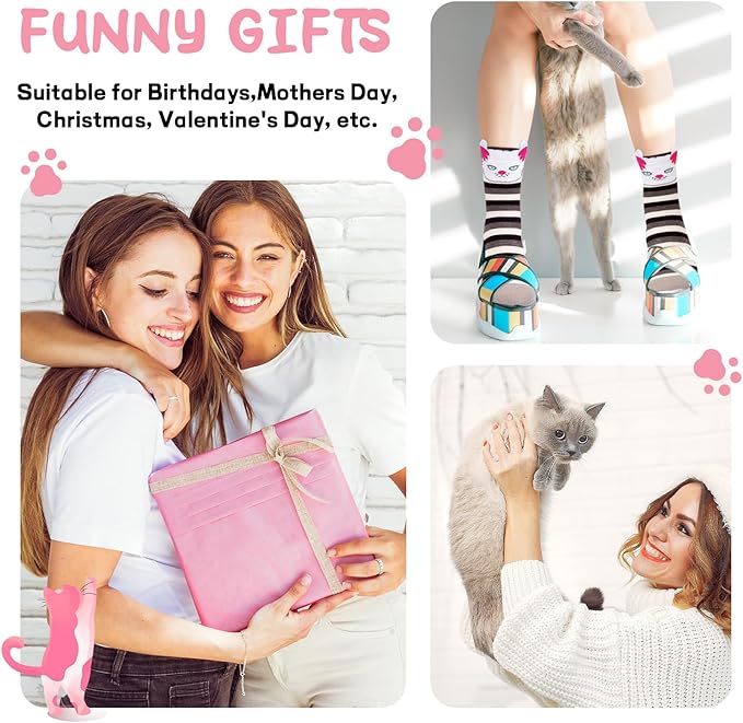 AGRIMONY Women's Cat Socks Cute Animal Socks Dog Valentines Easter Fun Gifts for Women